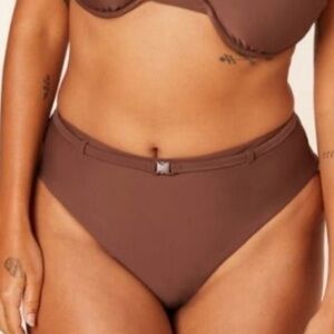 NWT Andie Swim The Riviera High Waisted Bottom in Brown